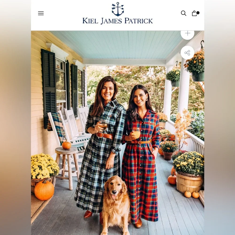 Kiel James Patrick Red and Green Plaid Long Sleeve Dress - Picture 8 of 11